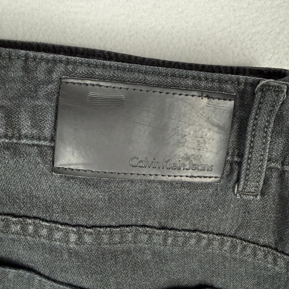 Calvin Klein Jeans‎ Mens 38x32 Washed Black Straight Leg 100% Cotton Denim Pants